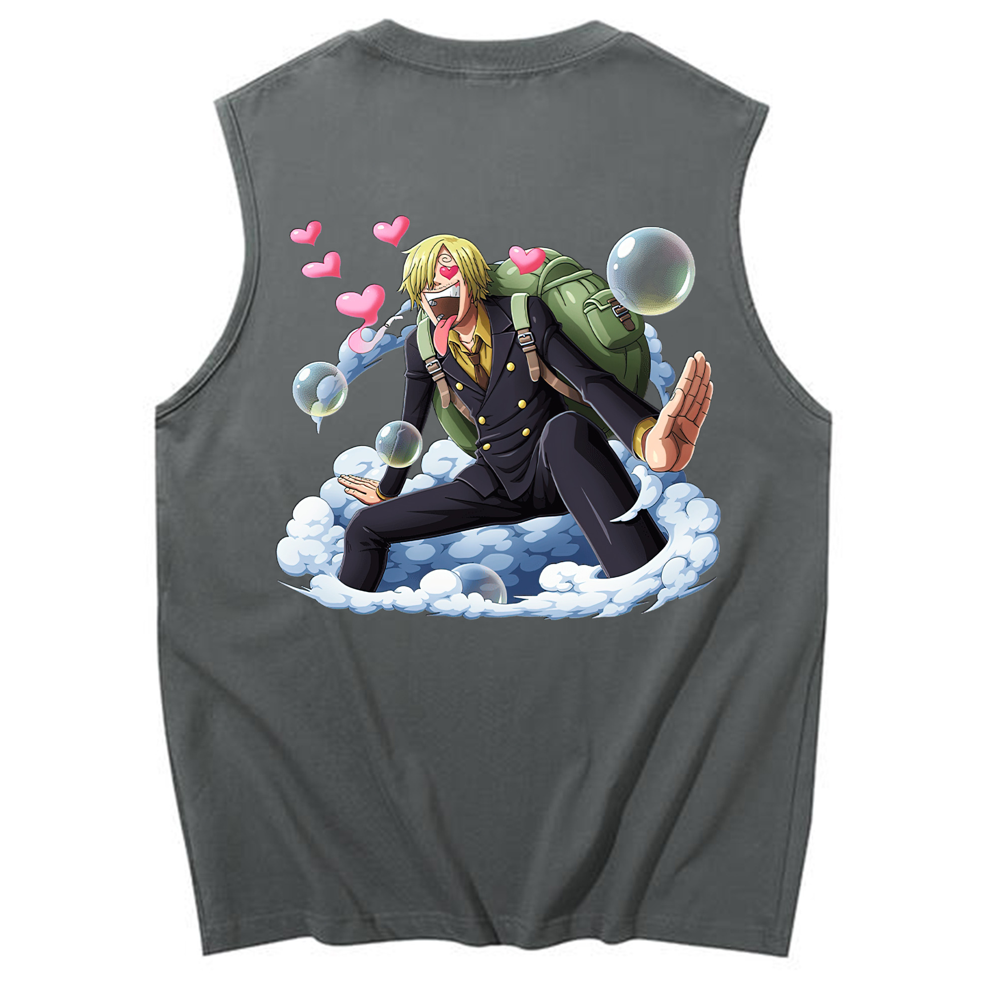 （画像用） ワンピース サンジ ONE PIECE Sanji コットン100％タンクトップ（背面プリント）